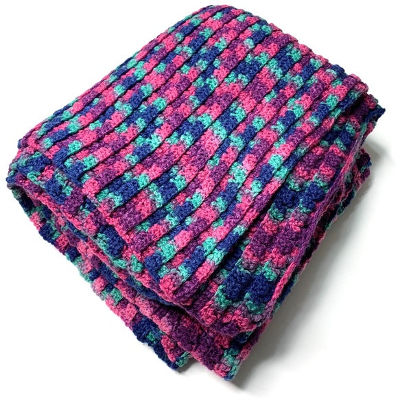 Hand Crafted Other - ❗️SOLD❗️Handmade Crochet Stripe Heavy Knit Large Blanket